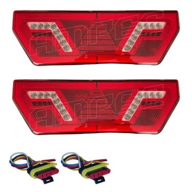 Imagem de Kit lanterna traseira guerra carreta baú truck 12v iva led