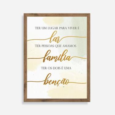 Imagem de Quadro Rústico Lar, Família e Benção - Artesanato em Madeira - Arks Pr