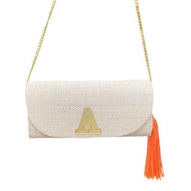 Imagem de Bolsa Clutch Maresias Transversal Personalizada com Inicial em Acrílic