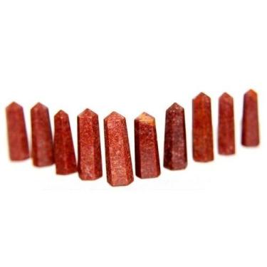 Imagem de 05 Mini Pontinha Quartzo Vermelho Pedra Natural 25 a 35mm - Atacado de