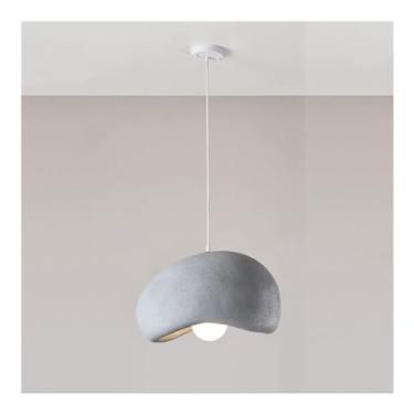 Imagem de Luminária pendente minimalista moderna - Lustre escandinavo com aparência de cimento e concreto branco com design de ninho de pássaro - 15,7" (cor: branco, tamanho: 20") (cinza, 12)