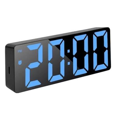Imagem de Relógio Despertador Cabeceira Analógico Minimalista Alarme(Preto Com Led Azul)