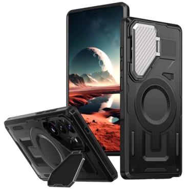 Imagem de Capa para Samsung A55 5G com suporte magnético giratório e proteção com suporte (para Samsung A55 5G/preto)