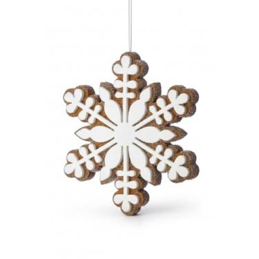 Imagem de Regency International Enfeite de floco de neve de gengibre de espuma, 38 cm, marrom e branco