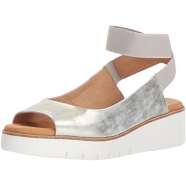 Imagem de CC Corso Como Sandália feminina Beeata Wedge, Prata macia, 8