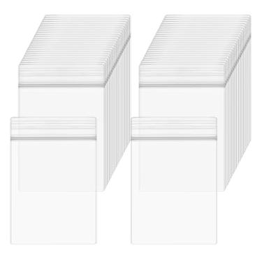 Imagem de XLIUAX 300 unidades de 3,8 cm x 5 cm pequenos sacos de poliéster transparentes com zíper, mini sacos de plástico com zíper de 4 mm para joias, contas de lanche, parafusos, moedas, viagem