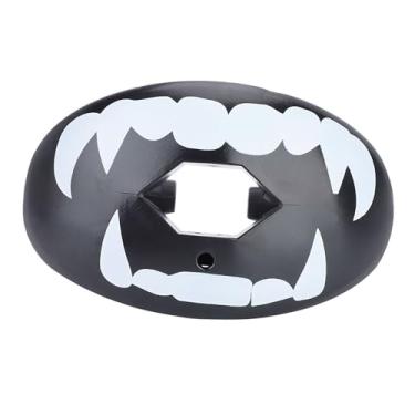 Imagem de Xixian Resistente a Choques, Ajuste Confortável, Protetor Bucal de Encaixe Instantâneo para Boxe, Rugby, Futebol Com 4 Cores TPR de Qualidade Alimentar (Dentes brancos em fundo preto)