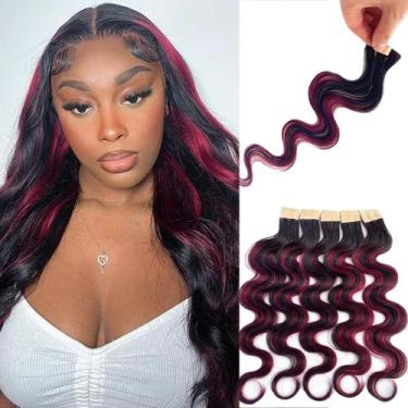 Imagem de Fita adesiva em extensões de cabelo Benafee Body Wave 14cm Natural Bla