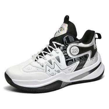 Imagem de Novetra Tênis de basquete masculino duráveis ​​para adolescentes, antiderrapantes para quadras internas e externas(Black,43 BR)