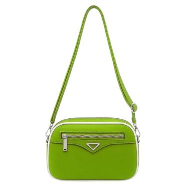 Imagem de ALWY Bolsa Feminina Transversal Couro Sintético Pequena Passeio (Verde)