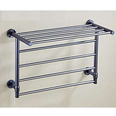 Imagem de Toalheiro elétrico, escorredor para pendurar na parede do banheiro doméstico (azul marinho)