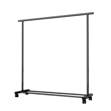 Imagem de Cabide de ferro com polia cabide de chão com prateleiras de armazenamento rack de roupas portátil cabide de trilho para pendurar no guarda-roupa