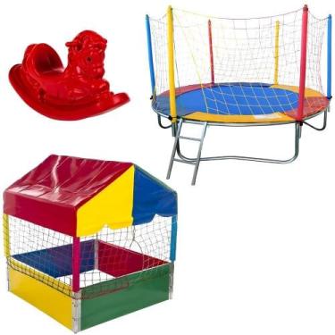 Imagem de Kit Completo de Diversão: Cama Elástica 2,30m + Piscina de Bolinhas 1,