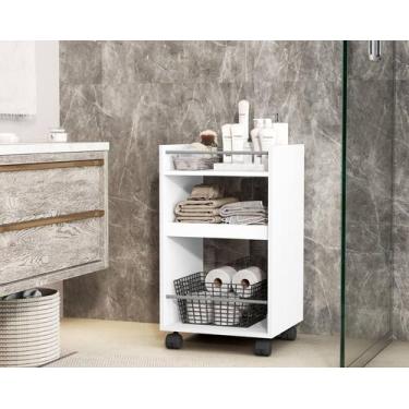 Imagem de Armário Pequeno Multiuso Toda Casa Com Rodinhas - Cores - MJM Casa dos