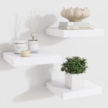 Imagem de Prateleiras flutuantes Fun Memories quadradas de 19 cm com suporte inv