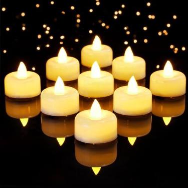 Imagem de Timer Tea Lights Candles Amagic, operado por bateria, pacote com 12