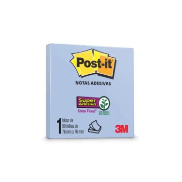 Imagem de Post-it, 3M, Bloco de Notas Super Adesivas, Azul Jeans, 76 mm x 76 mm - 90 folhas