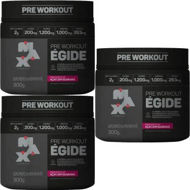 Imagem de Kit 3X Égide Pre Workout - 300g Açaí Com Guaraná - Max Titanium-Masculino