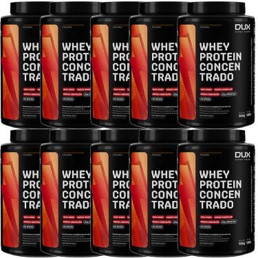 Imagem de Kit 10X Whey Protein Concentrado - 900g Chocolate - Dux Nutrition-Masculino