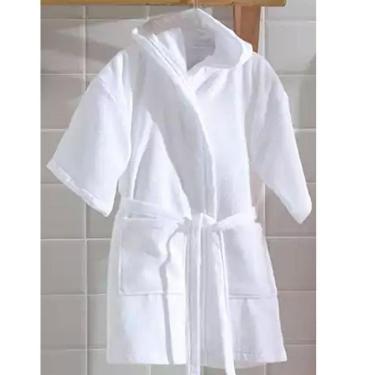 Imagem de Roupão Infantil Felpa Velour Branco Ju 09 Com Capuz Döhler-Unissex