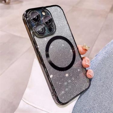 Imagem de Capa de celular com anel magnético e revestimento brilhante para Xiaomi Redmi Note 7 8 9 10 11 12 13 14 Pro Plus 4G 5G 14S 12S 11S 10S 9S 10T, preta, para Redmi Note 12S 4G