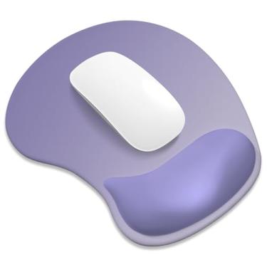 Imagem de ITNRSIIET Mouse pad ergonômico, descanso de pulso de gel acolchoado, base antiderrapante, superfície lisa, compatível com todos os ratos para escritório e jogos, acessório de mesa, 24 x 21 cm