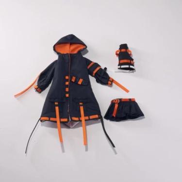 Imagem de ATSTORYTIDE 1/12 Ratio of Women's Clothing，Cute Short Skirt Set, Futuristic Style Coat, Sexy Set，Space Suit (Black-A)