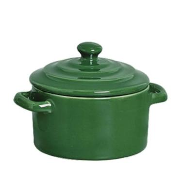 Imagem de Mini Caçarola Cerâmica Verde Esmaltada 250ml Moderna Panelinha Para Festa Buffet Servir