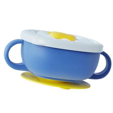 Imagem de Dpofirs Tigelas Pequenas Com Ventosa para Bebês, Material de Aço Inoxidável à Prova de Quedas, para Leite Em pó, Frutas e Lanches, Capacidade de 300ml (Azul)