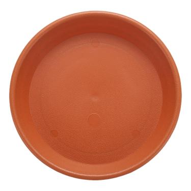 Imagem de Pires de plástico para plantas 13,16 cm bandejas redondas para vasos de flores, base de flores, bandeja de drenagem inferior para plantadores internos e externos, cerâmica vermelha