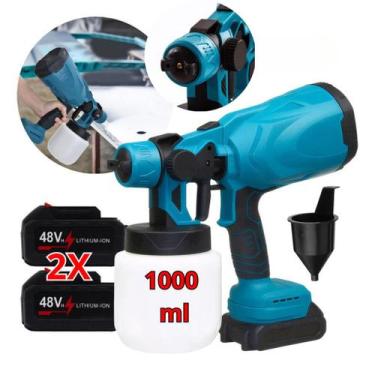 Imagem de Pistola Pulverizadora 48V 400W 1000ml com 2 Baterias 1500mAh Amarelo p