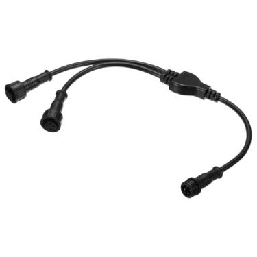 Imagem de Conector divisor Y de 4 núcleos de 4 pinos, 30 cm, 24 AWG, IP65, formato Y, 1 macho para 2 fêmeas, cabo de extensão para iluminação LED