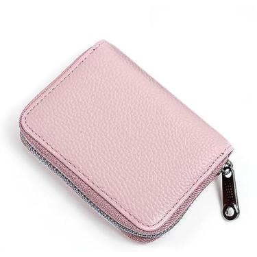 Imagem de Carteira masculina com porta-cartões com bloqueio de RFID – Fina, fecho de zíper à prova d'água – Design antirroubo para uma escolha prática de presente, rosa, Lazer