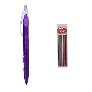 Imagem de Kit Lapiseira 0.7 mm + Grafite 0.7 mm Colorida (Lilás Translucido)