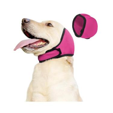 Imagem de Protetores de ouvido impermeáveis para cães para banho, secagem, natação, alívio da ansiedade, elástico (rosa, P)