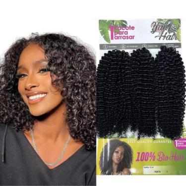 Imagem de Cabelo Cacheado Solto Crochet Organico 55cm Curto Goivo - bbless, Pret