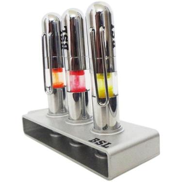 Imagem de Caneta Marca Texto Brinde 36 Canetas E 12 Suporte Escola Casa