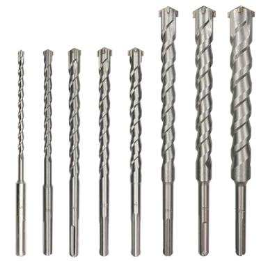 Imagem de FF ERA Brocas para Martelo Rotativo Sds Max – U-Flute – Brocas para Alvenaria – Ponta de Carboneto para Tijolo, Pedra, Concreto – 1/2'' 3/4'' 5/8'' 7/8'' 1''x13'', 1-1/8'' 1-1/4''Conjunto De 8 Peças,
