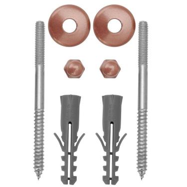 Imagem de Kit Parafuso Inox Rose 12Mm Fixação Vaso Sanitário E Bidê