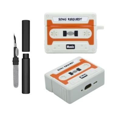 Imagem de Kit Limpador para Fones e Capa Protetora Nerdcase Compatível com AirPods Pro 3, Fita Cassete Retrô