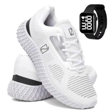 Imagem de Tênis Masculino de Corrida e Academia Super Leve e Confortável e Relógio-Masculino
