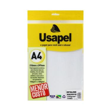 Imagem de Papel Usapel A4 Opaline Diplomata 180g com 50 Folhas Branco