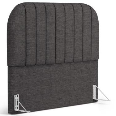 Imagem de Cabeceira Cama Box Queen Estofada Orgânica 160cm Alice W01 Linho Cinza