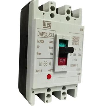 Imagem de Disjuntor caixa moldada tripolar 063a dwp63 weg