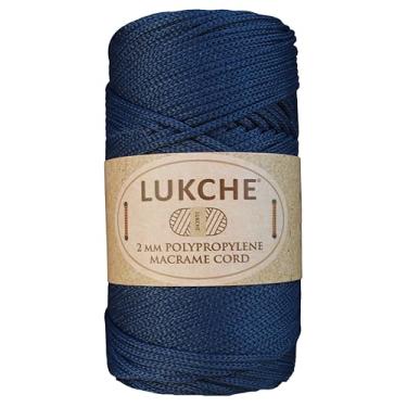 Imagem de Cordão de macramê de poliéster 2 mm x 125 jardas, corda de macramê premium 100% polipropileno, fio colorido, bolsa de macramê de crochê para cabides de parede, bolsas, placas inferiores, tapetes (azul