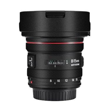 Imagem de Adesivo de lente de câmera EF 8-15 4 L para Canon EF 8-15 mm F4 L revestimento película protetora vinil decalque skin (preto fosco)