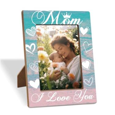 Imagem de XHWLYN Moldura de madeira para fotos mãe eu te amo comovente, presente de aniversário de mãe ou filho, presentes atenciosos de dia das mães para família, presente de Ação de Graças e Natal