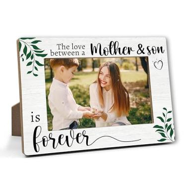Imagem de DRWJPAT Porta-retrato para mãe, mãe e filho, presente do filho, Natal, aniversário, Ação de Graças, Dia das Mães, 10 x 15 cm, lembrancinhas de decoração de madeira para mamãe - A11