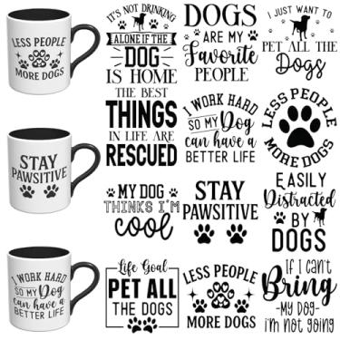 Imagem de Elewins 12 peças Dog Mom UV DTF envoltório de copo UV DTF adequado para canecas, óculos, cadernos, computadores, mesas e cadeiras, etc. Papel de transferência UV DTF de alta viscosidade (Dia das Mães)