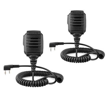 Imagem de Retevis Microfone Walkie Talkie, alto-falante de ombro, microfone impermeável IP54 para BF-F8HP Baofeng UV-5R Retevis H-777 RT19 RT21 RT22 RT27 RT-5R Arcshell AR-5 rádios bidirecionais (pacote com 2)